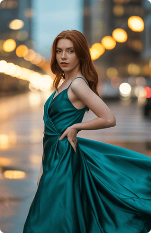 Teal Elegance Gown