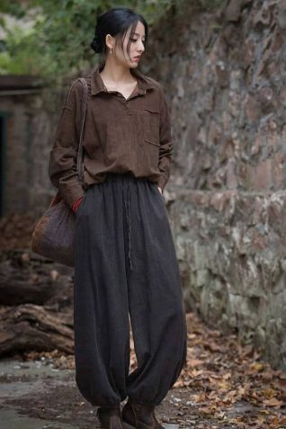Vintage Brown Linen Shirt